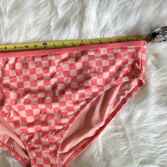 🆕Kona Sol Women’s Bikini Bottom Checkered Coral Pink Color Size 3X - Picture 7 of 10